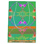 Rose hört auf Apricot & Green Gift Bag Mittlere Geschenktüte (Rückseite)