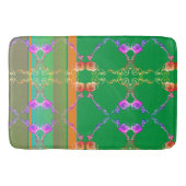 Rose hört auf Aprikose & Green Bath Mat Badematte (Vorderseite)