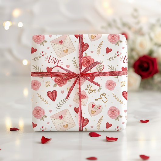 Rose Hört Buchstaben Valentinstag Seidenpapier