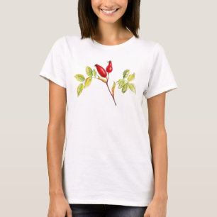 Rose Hüfte botanische Kunst Herbst T - Shirt