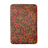 Rose Hüften, braun und rot Badematte (Vorderseite Vertikal)