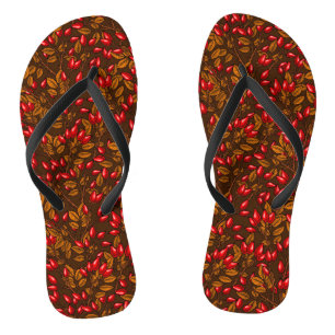 Rose Hüften, braun und rot Badesandalen