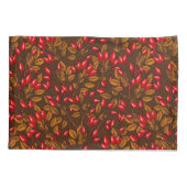 Rose Hüften, braun und rot Kissenbezug (Rückseite-Links)