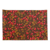 Rose Hüften, braun und rot Kissenbezug (Rückseite-Rechts)