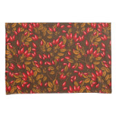 Rose Hüften, braun und rot Kissenbezug (Vorderseite-Rechts)