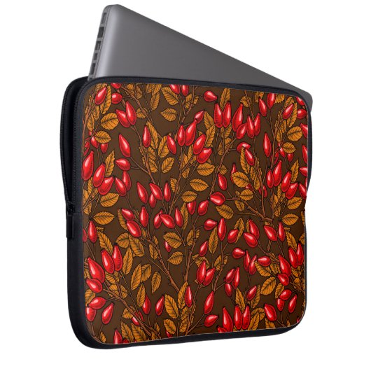 Rose Hüften, braun und rot Laptopschutzhülle (Vorne Rechts)