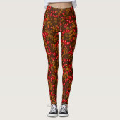 Rose Hüften, braun und rot Leggings (Vorderseite)