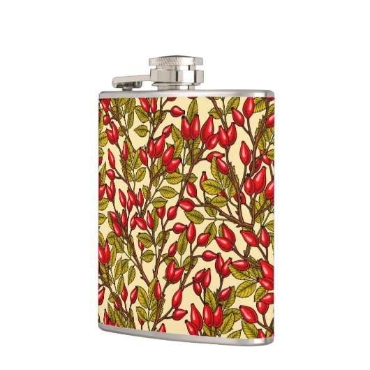 Rose Hüften, rot, grün, gelb Flachmann (Links)