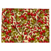 Rose Hüften, rot, grün, gelb Große Geschenktüte (Rückseite)