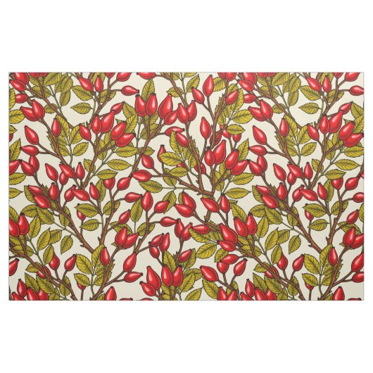 Rose Hüften, rot, grün, gelb Stoff (Fat Quarter (45,7 x 55,9 cm))