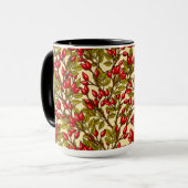 Rose Hüften, rot, grün, gelb Tasse (Vorderseite Links)