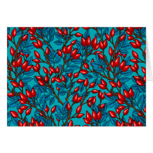 Rose Hüften, rot und blau