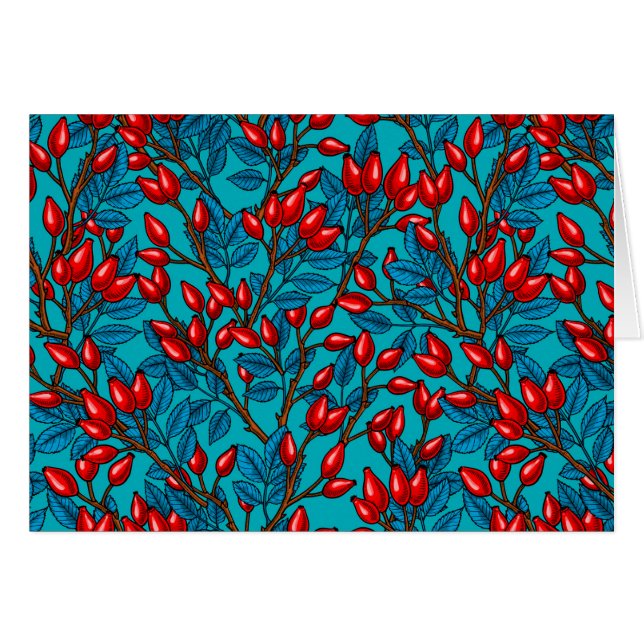 Rose Hüften, rot und blau (Vorderseite (Horizontal))