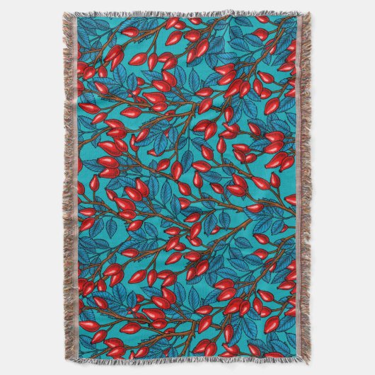 Rose Hüften, rot und blau Decke (Vorderseite Vertikal)