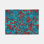 Rose Hüften, rot und blau Fleecedecke (Vorderseite (Horizontal))