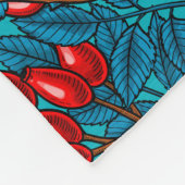 Rose Hüften, rot und blau Fleecedecke (Ecke)