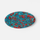 Rose Hüften, rot und blau Pappteller (Schrägansicht)