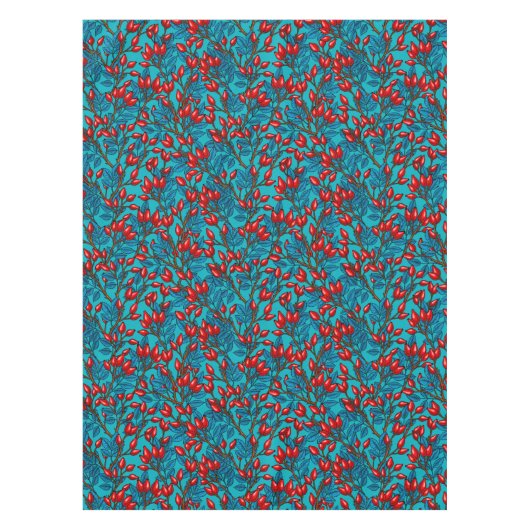 Rose Hüften, rot und blau Tischdecke (Vorderseite)