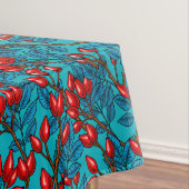 Rose Hüften, rot und blau Tischdecke (Beispiel)