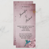 Rose Hummingbird Hochzeitsprogramm Programm (Vorne/Hinten)
