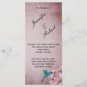 Rose Hummingbird Hochzeitsprogramm Programm (Vorderseite)