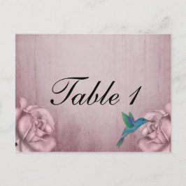 Rose Hummingbird-Tischnummer Postkarte