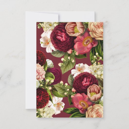 Rose Hydrangea Beerdigung Beileid Danke Karte (Rückseite)