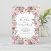 Rose Hydrangea Bridal Dusche Einladung (Stehend Vorderseite)