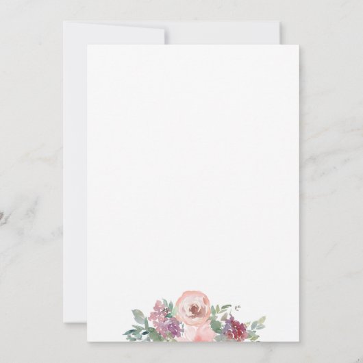 Rose Hydrangea Bridal Dusche Einladung (Rückseite)