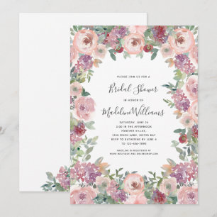 Rose Hydrangea Bridal Dusche Einladung