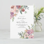 Rose Hydrangea Bridal Dusche Einladung (Stehend Vorderseite)