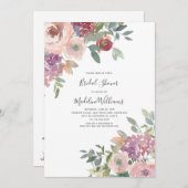 Rose Hydrangea Bridal Dusche Einladung (Vorne/Hinten)