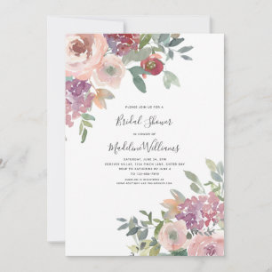 Rose Hydrangea Bridal Dusche Einladung