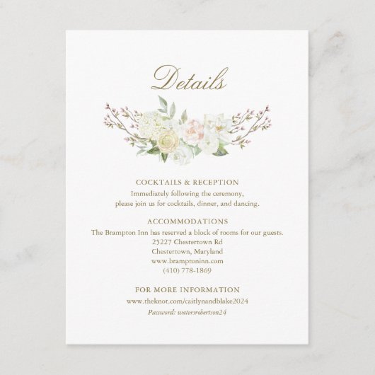 Rose Hydrangea Details Karte (Vorderseite)