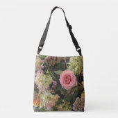 Rose Hydrangea Floral Tragetaschen Mit Langen Trägern (Rückseite)
