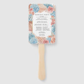 Rose Hydrangea Hochzeitsprogramm Handfan Fächer (Rückseite)