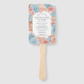 Rose Hydrangea Hochzeitsprogramm Handfan Fächer (Vorderseite)