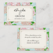 Rose Hydrangea Lace Floral Platzkarte (Vorne/Hinten)