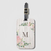 Rose Hydrangea und Eukalyptus aus Holz Gepäckanhänger (Vorderseite Vertikal)