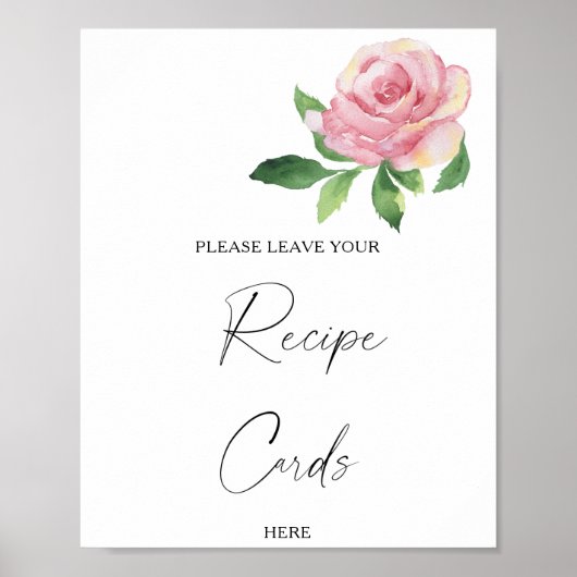 Rose - Ihre Rezept-Karte hier Plakat (Vorne)