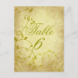 Rose II Rebe Vintage Riss Tischnummernkarte Postkarte