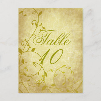 Rose II Vintage Crackle-Tischnummer Postkarte