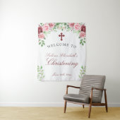 Rose im Aquarellgarten - Begrüßungszeichen Wandteppich (Beispiel)