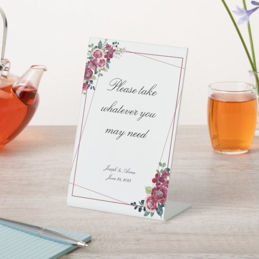 Rose im Bad Zeichen individuell einstellbar Sockelschild (In SItu)