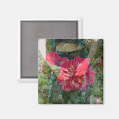 Rose im Bloom Magnet (Vorderseite/Rückseite)