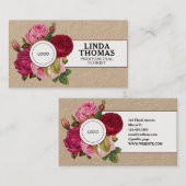 Rose im Blumenstil Visitenkarte (Vorne/Hinten)