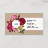 Rose im Blumenstil Visitenkarte (Rückseite)