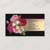 Rose im Blumenstil - Visitenkarte aus Metall (Rückseite)