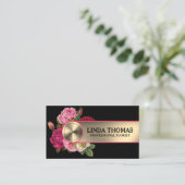 Rose im Blumenstil - Visitenkarte aus Metall (Stehend Vorderseite)