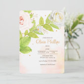 Rose im Blütenduschen Einladung (Stehend Vorderseite)